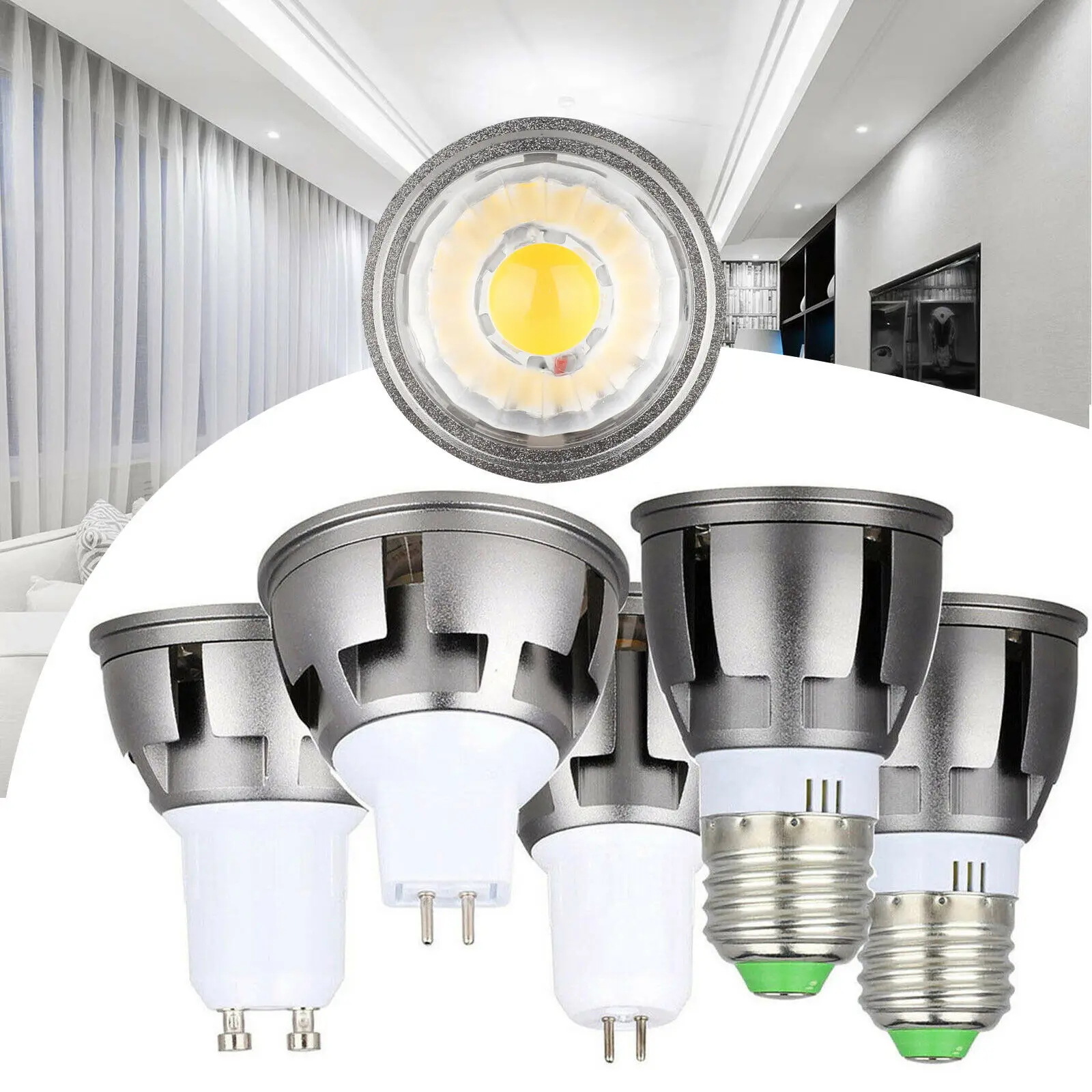 

Dimmable LED COB Spotlight Bulb GU10 MR16 GU5.3 E27 6W 9W 12W Lamp Warm Cool White Neutral White 12V 220V 110V Lamps for Home