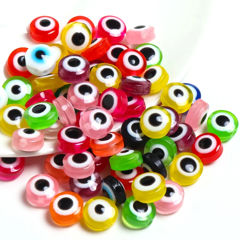 450pcs Evil Eye Beads Present Handmade Resin Beads Charms Round