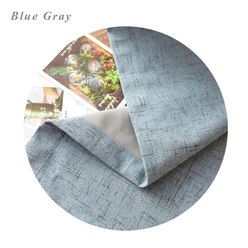 Blue Gray Innermor плотные затемненные занавески для гостиной с высоким уровнем затенения, занавески из искусственного льна для спальни и кухни, на окно, на заказ - Цвет: Blue Gray