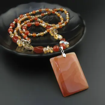 

natural agate party card pendant fashion elegant atmosphere contracted sweater chain accessories in South Korea