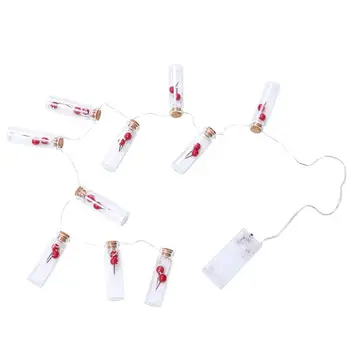 

Christmas Wishing Bottle Copper Wire String Lamp For Home Without Battery Red