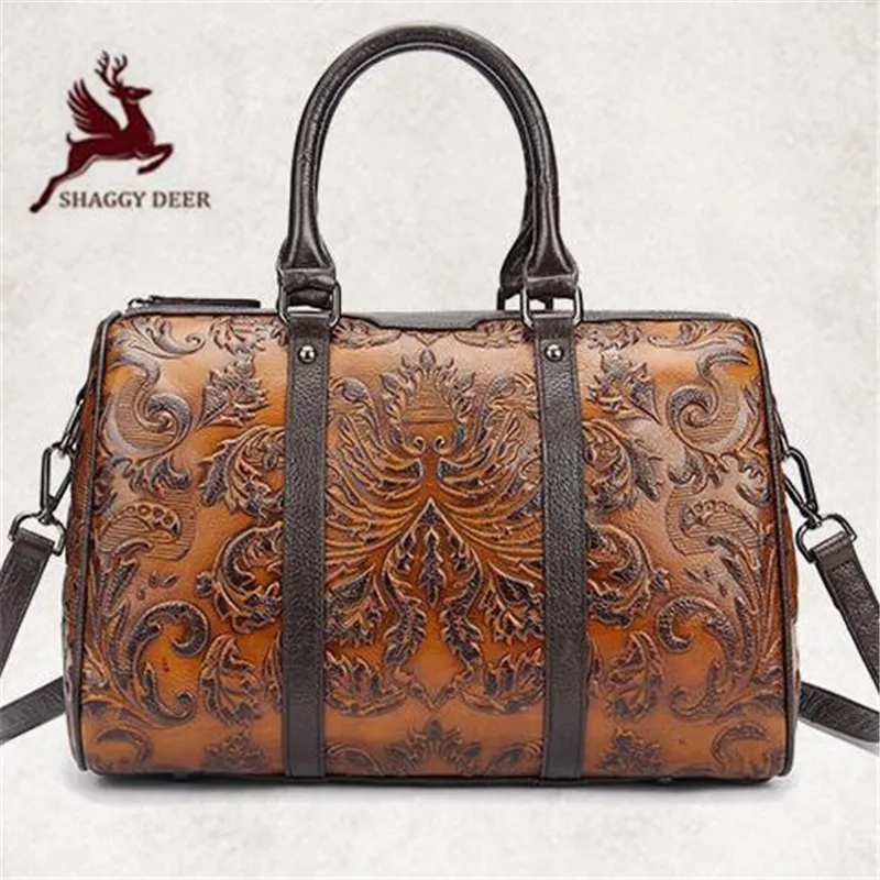

High grade casual cowhide embossing flower women's handbags quality luxury fashion banquet handbag