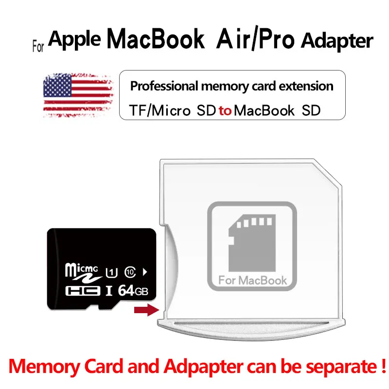 memory card for phone For Macbook Air 13 inch and MacBook Pro 15-inch 32GB 64GB 128GB micro sd adapter Memory Portable Converter Adapter adapter macb sandisk 16gb memory card