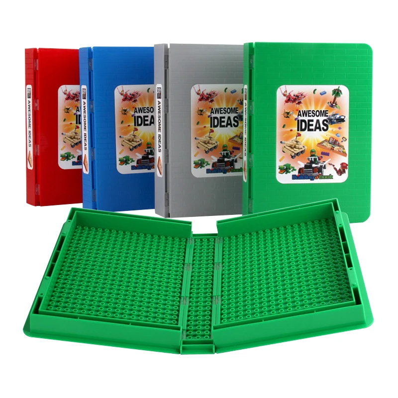 

4 Colors Multi-layer Bottom Plate Building Block Box Book Styling Building Block Storage Box Model Building Blocks Toys for Gift