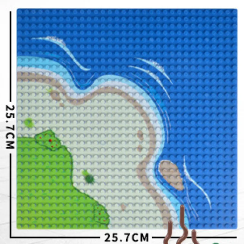 Морская Базовая пластина 32x32 маленькая точечная плата совместима с классическими DIY блоками морской остров опорная пластина для строительных блоков напольная игрушка - Цвет: S1