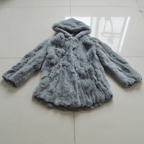 dark gray Брендовая длинная стильная настоящая Меховая куртка рекс меховой капюшон Женская Шуба из кролика Рекс ручной работы натуральный мех кролика Рекс с капюшоном пальто - Цвет: dark gray