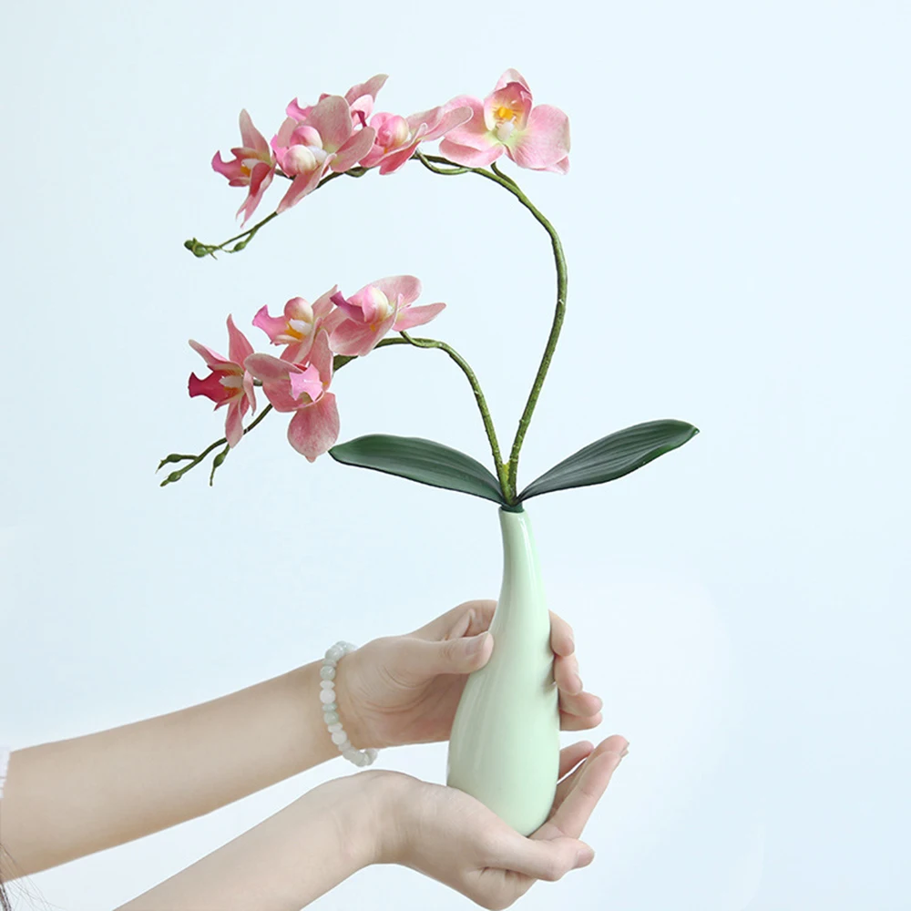 Латексные искусственные цветы орхидеи фаленопсис, Искусственные бабочки, орхидеи на ощупь, стебли растений, силиконовые цветы 4 - Цвет: B