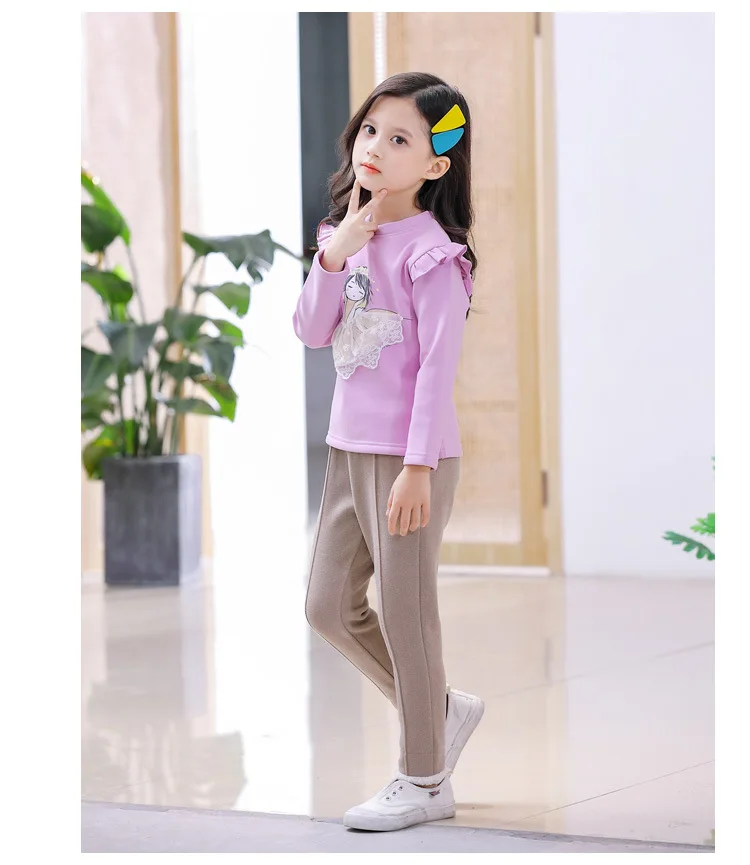 Girl Pants Autumn Winter New Baby Girl Casual Pants Kids Warm Velvet Thick Trousers Toddler Outwear Winter Leggings Girls