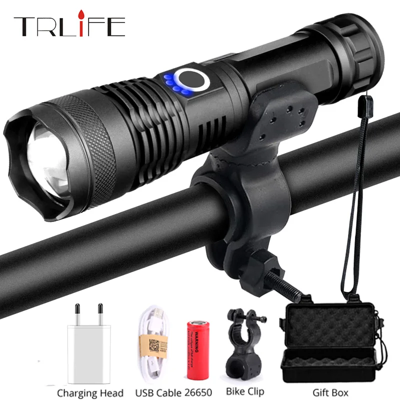 20000LM 5 Mode Tactical flashlight led Light USB Rechargeble Lamp Light Torch