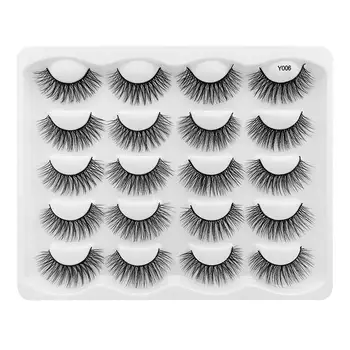 

10 pairs of 8D artificial mink eyelashes thick and long false eyelashes makeup extension eyelash extension handmade eyelashes