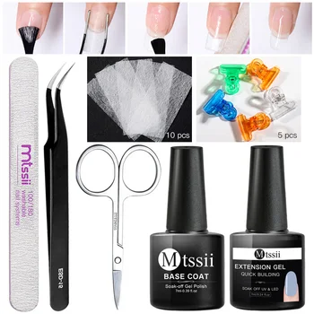 

Mtssii Fiberglass Nail Extension Set Fibernails Acrylic Tips Manicure Salon Tool Curvature Clips Silk Wraps Set Kits Nail Art