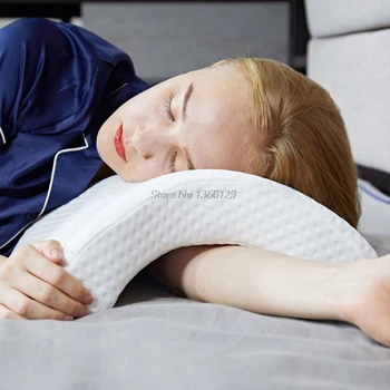

Arm Cuddling Curved Memory Foam Pillow Detachable Slow Rebound Tunnel Shaped Dropship