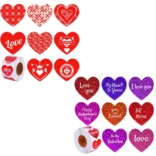

500pcs/roll Heart Red Stickers Seal Labels Business Stickers Scrapbooking For Package Wedding Decoration Stationery Sticker