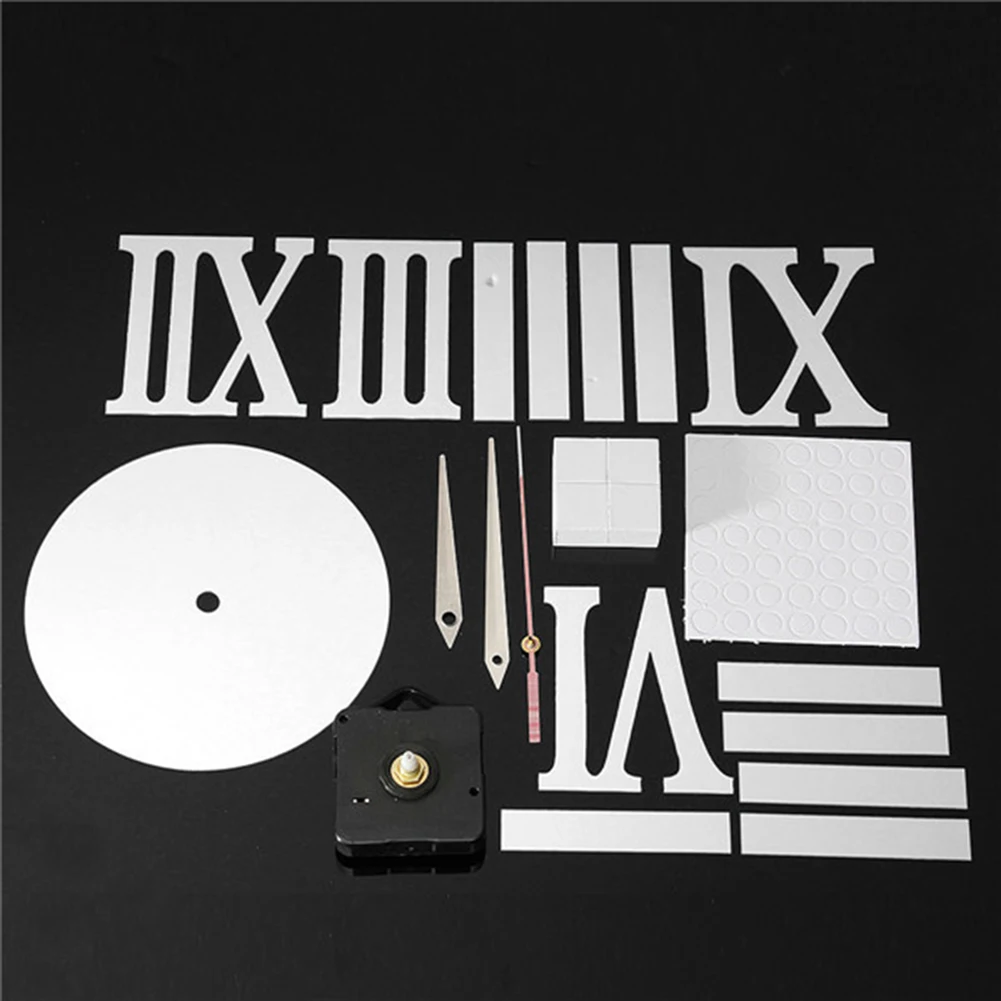 3D Acrylic Mirror Surface Roman Numerals Wall Clock Stickers Home DIY Decor 10WG