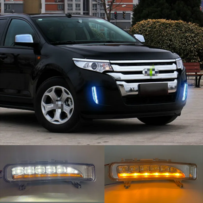 

ДХО для Ford Edge 2009, 2010, 2011, 2012, 2013, 2014, дневной свет, Автомобильные дневные ходовые огни, с крышкой указателя поворота, противотуманной фары