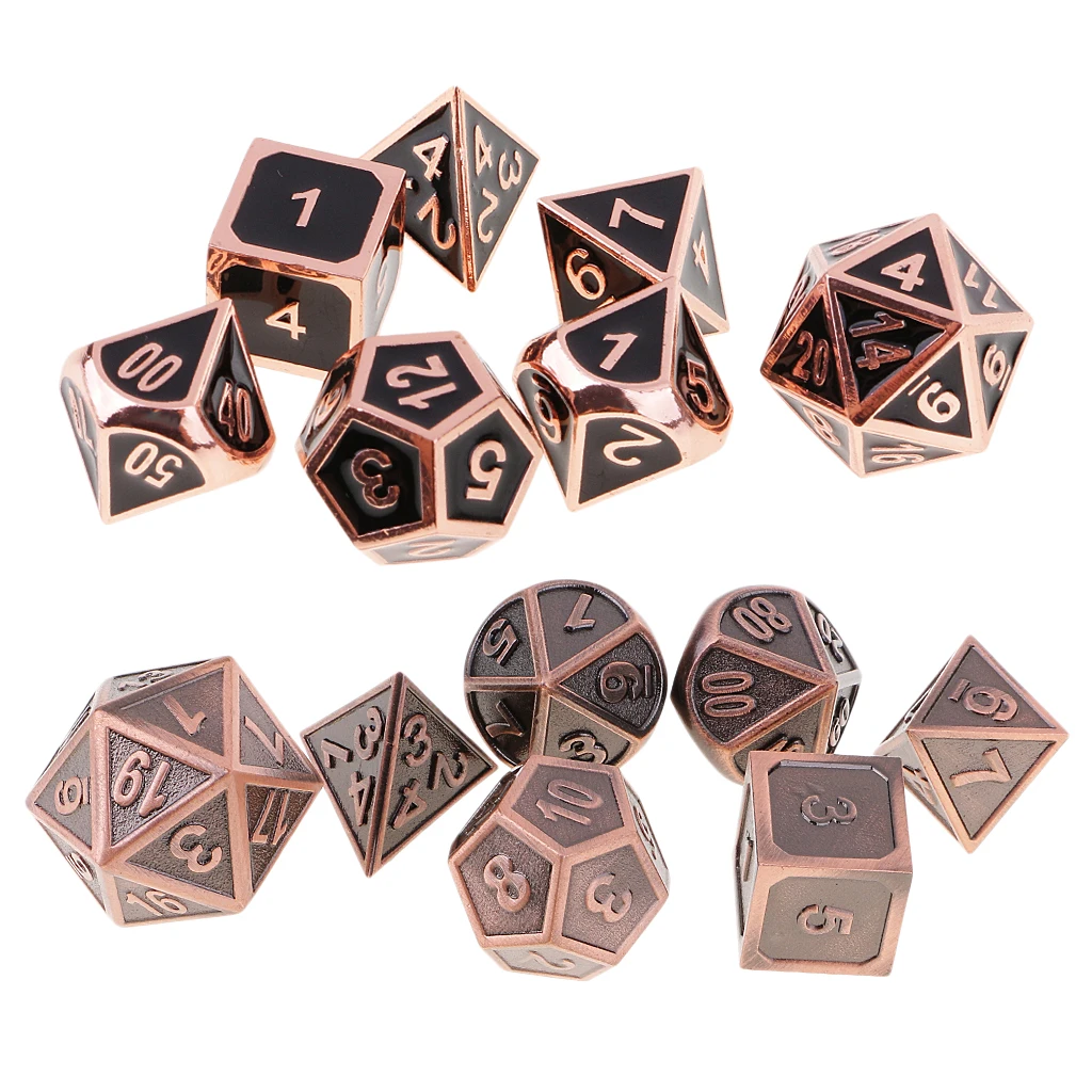 14 штук многогранные кубики из сплава D4 D6 D8 D10 D12 D20 для настольных игр
