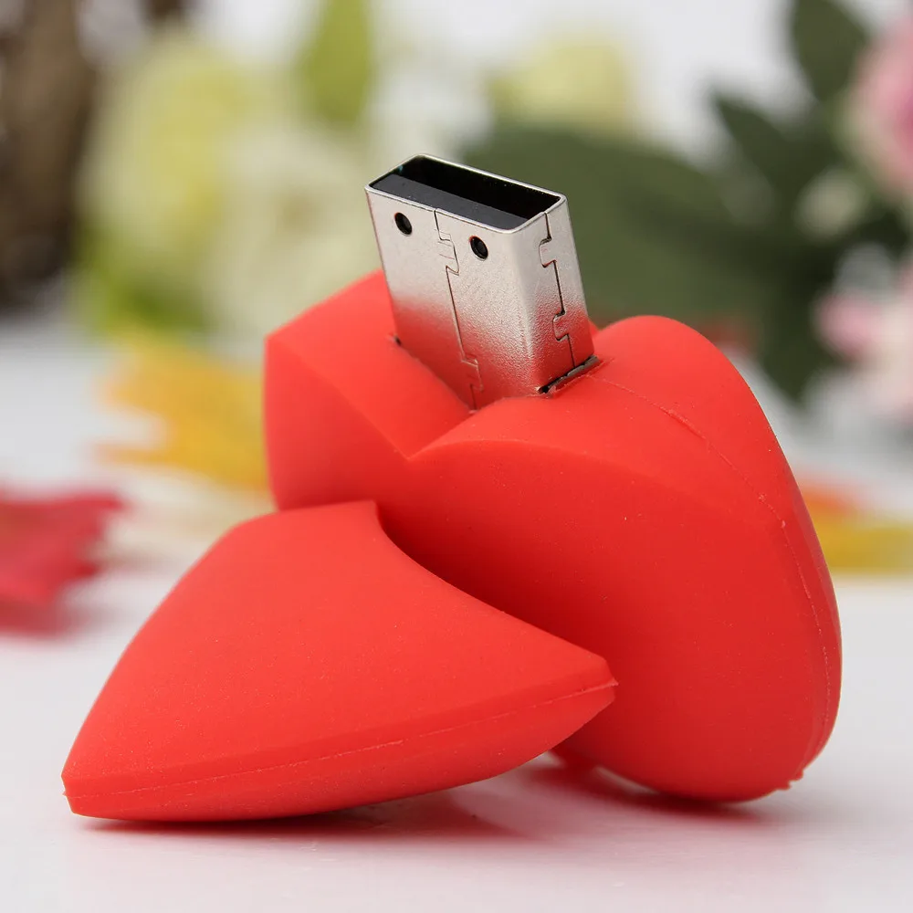 USB Flash Memory USB Cards 2GB Love Heart USB 2.0 Metal Flash Memory
