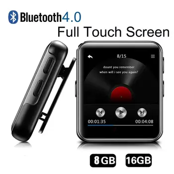 

New MP3 Player with Bluetooth 4.0 Touch Screen 8GB/16GB HiFi Music Player Sport Portable Walkman with FM Radio,E-book,Photo,Clip