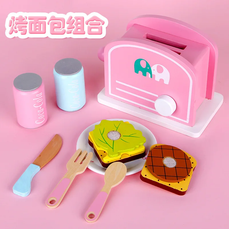  Model Bread Machine Kitchen Cook Toy GIRL'S Kitchen Tableware Cook Candy Toy Set Play House Wooden  - 4000267493122