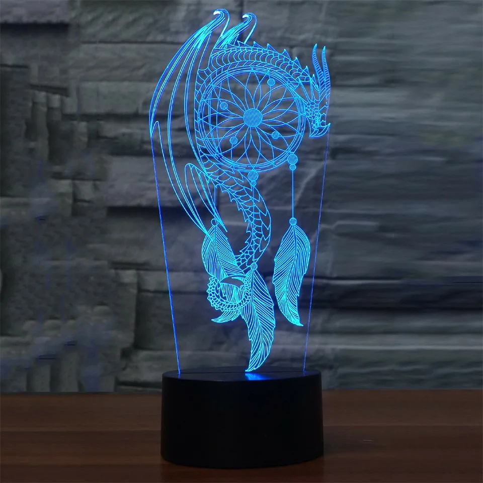 

Beautiful Wind Chimes 3d Remote Colorful 3d Lights LED Nightlight Visual 3D Night Lights Illusion Bedroom Mood Lamp