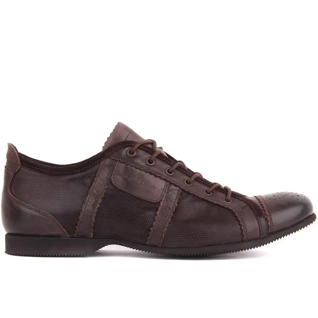 

Sail Lakers-Brown Leather Men 'S Casual Shoes