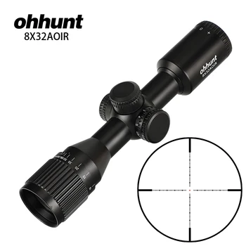 

ohhunt 8X32 AOIR Compact Hunting Tactical Riflescopes Mil Dot Illuminated Glass Etched Reticle Turrets Reset Optics Rifle Scope