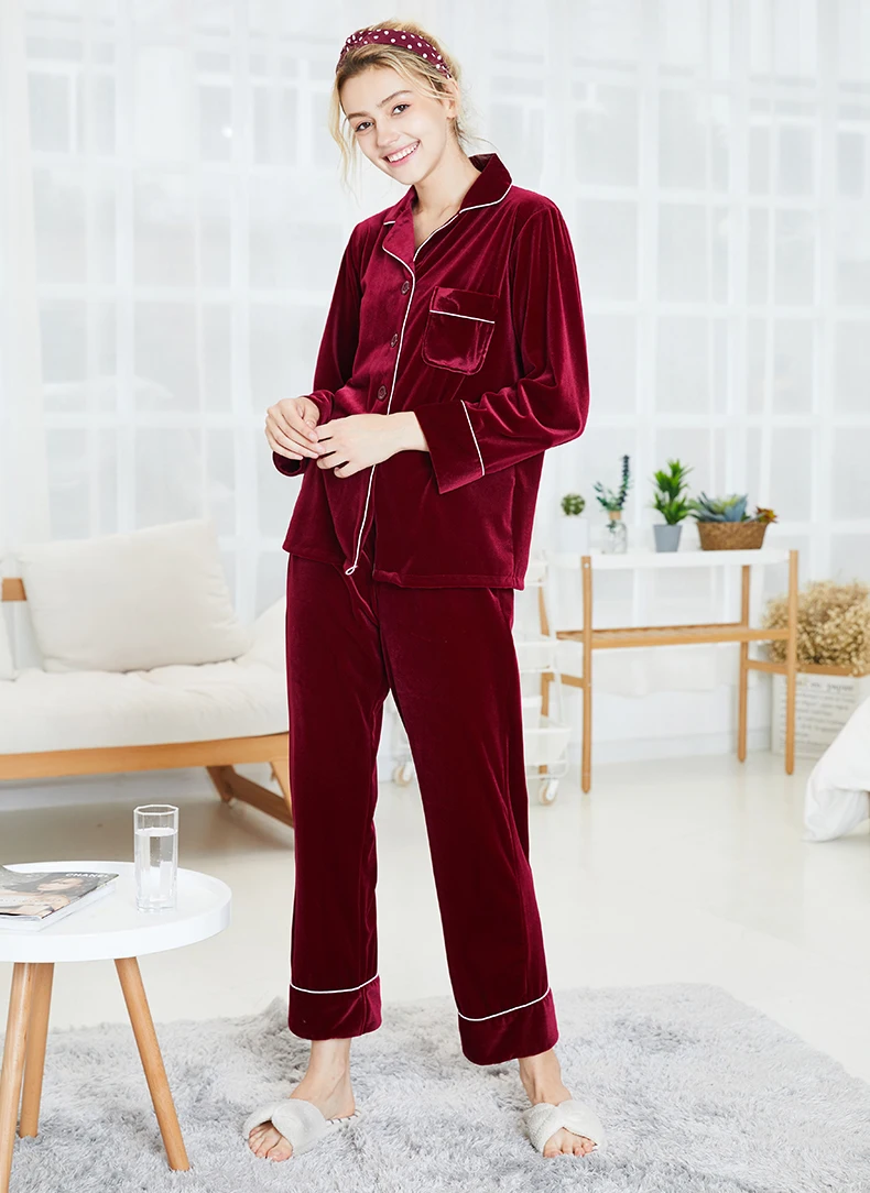 YAO TING pijamas women sleepwear soft winter Keep warm night suit pyjamas women cotton home clothes loungewear women