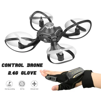 

RC Drone 2.4G Glove Control Interactive Mini Drone With Alitude Hold Gesture Control RC Quadcopter for Beginners