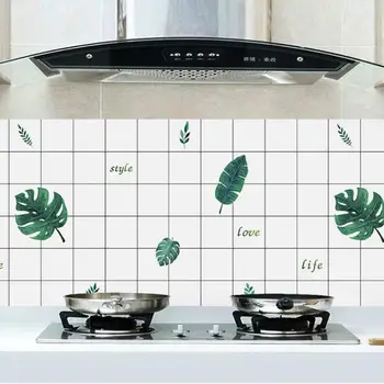 

Kitchen Oil-proof Easy-to-clean Tile Stickers Waterproof High Temperature Wallpaper PVC Moisture-proof Mold-proof Wall Film