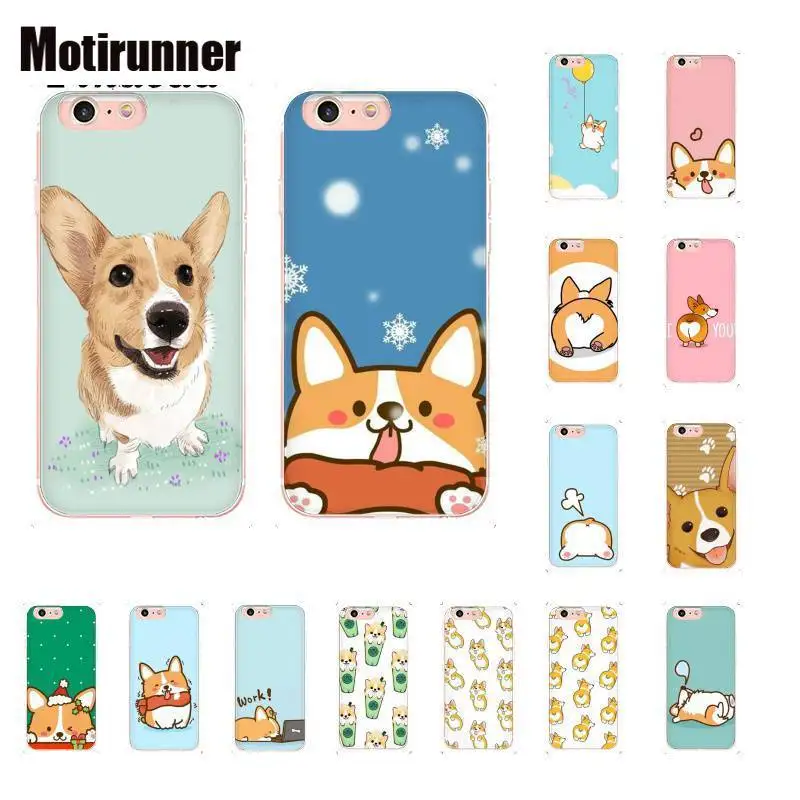 Чехол для телефона Motirunner Cute Corgi с мультяшной собачкой IPhone X XS MAX 6 6s 7 7plus 8 8Plus 5 8plus SE XR