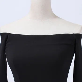 

Not on 2020 Spring New Style Sexy Debutante Fashion Horizontal Neck Swallow Tail Mixed Colors Slim Fit Formal One-piece Dress