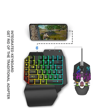 

Bluetooth 4.2 Wireless Keyboard Mouse Converter Mini Single-Handed Gaming Keyboard for IOS Android Phone Tablet Accessories
