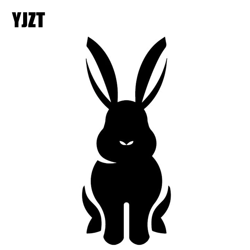 

YJZT 6.7CM*15.8CM Cartoon Rabbit Lovely Decor Pattern Car Sticker Car Trunk Vinyl Decal Black/Silver C4-2506