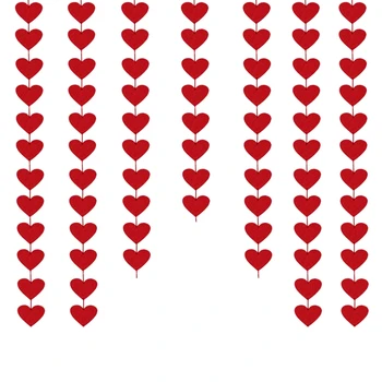 

Red Hearts Felt Garland - NO DIY - Valentines Day Red Heart Hanging String Garland - Valentine Decorations - Valentines Wedding