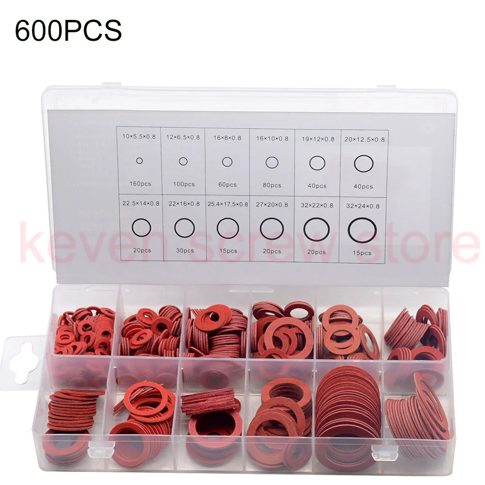 600pcs 150 шт 600 шт Стальная Плоская прокладка изоляционные шайбы красная бумага Meson прокладка изоляционные проставки комплект - Цвет: 600pcs
