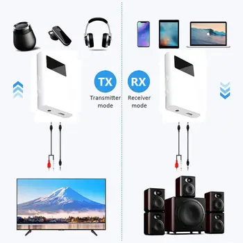 

Brand New 3in1 Rechargeable Bluetooth 5.0 Audio Transmitter Receiver with Display for PC TV Car Speaker Headphones Home Stereo