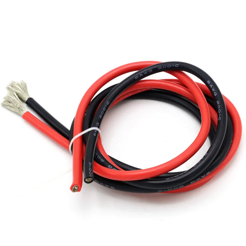 

10 metros/lote de alambre de alta calidad de silicona 10 12 14 16 18 20 AWG 5m rojo y 5m color negro