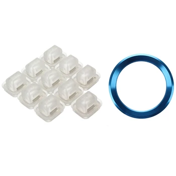 

10Pcs Door Insert Trim Strip Moulding Clip Grommet for BMW E46 E90 E91 3 Series & 1x Steering Wheel Circle Covers