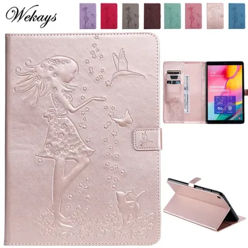 

Cover For Samsung Tab A 10.1 2019 Cartoon Cat Girl Leather Case For Samsung Galaxy Tab A 10.1 inch 2019 SM-T510 T515 Cover Cases
