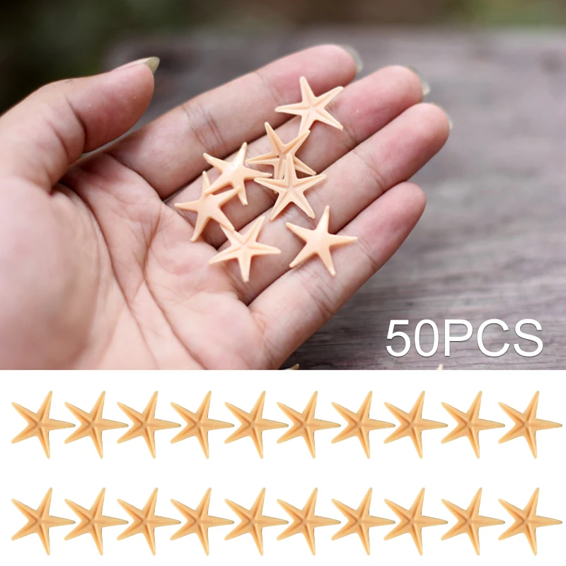 Starfish Beach Crafts Beautiful Pvc 50 Pcs Hand Picking Filling Garden Decoration Mini | Дом и сад