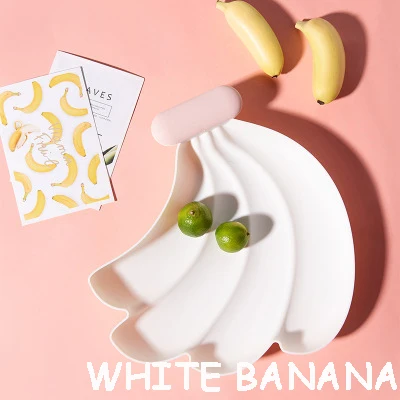 white banana Пластиковый поднос в форме фруктов, поднос для еды, тарелка для десерта, корзины для фаст-фуда, ресторанная сервировка, блюдо для конфет, Рождественский ужин, домашняя посуда - Цвет: white banana