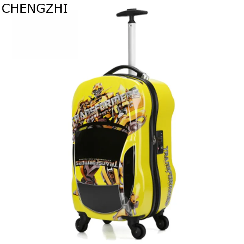 CHENGZHI 1" 20 дюймов 3D Детский автомобильный чемодан на колёсиках, детский Дорожный чемодан на колесиках для мальчиков и девочек
