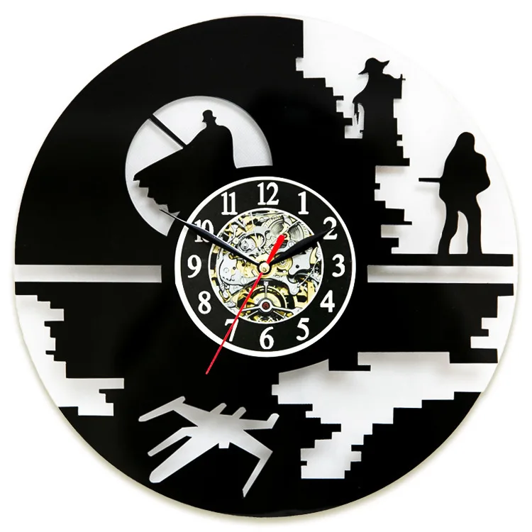 

Originality Black Rubber Record Wall Clock Mirror Noodles Concise A Living Room Clocks And Watches Decoration Clock Clock Clock