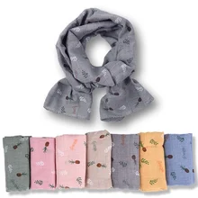 WZCX мультфильм ананас печати детский шарф Корейская версия унисекс осень зима мода шаль теплый шарф