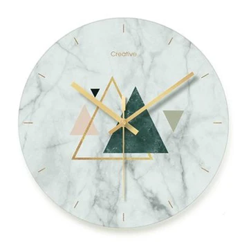 

Marble Glass Wall Clock Living Room Silent Kitchen Wall Clock Modern Design Dinding Unik Home Decoration Accessories QZE205