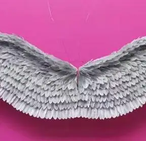 Популярный фон украшения стены реквизит освещенные ангельские крылья с перьями 220V простые и супер творческие реквизит крючки на крыльях - Цвет: Серый