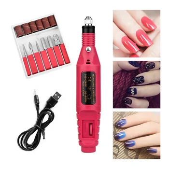 

Electric Nail Drill Kit Manicure Machine Portable nail File Pen For Pedicure USB Nails Art Tools