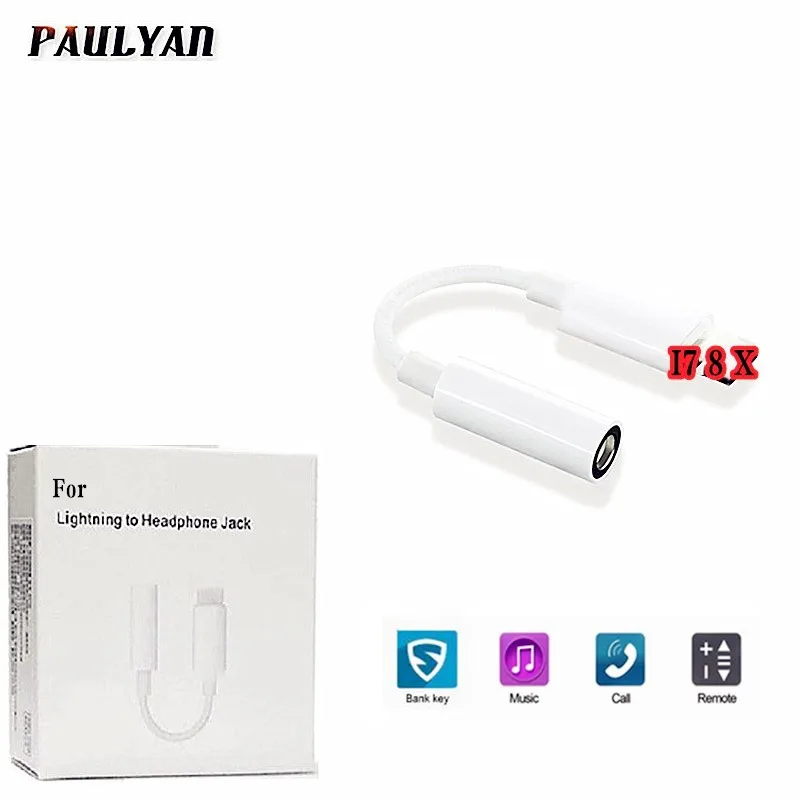 PAULYAN для apple iphone lightning до 3,5 мм адаптер для наушников для iphone 7 8 plus X для iphone lightning аудио конвертер