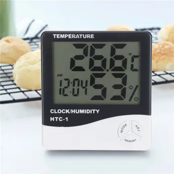

TTLIFE Thermometer Digital LCD Hygrometer Humidity Meter Room Indoor Temperature Clock Cooking Thermometer Kitchen Tools