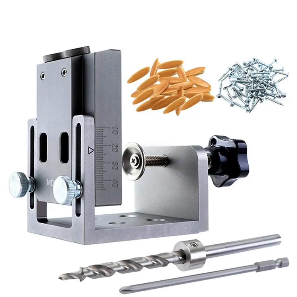 

CY00272 9mm Woodworking Drill Locator Tool SetWith Step Drill Precise Positioning Precision Opening Woodworking Tool Set